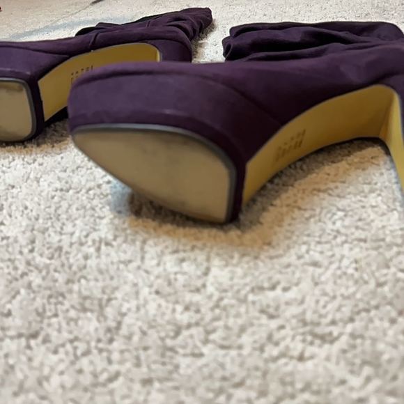 Michael Antonio Women's Purple Suede Platform Heel Boots - Picture 2 of 7